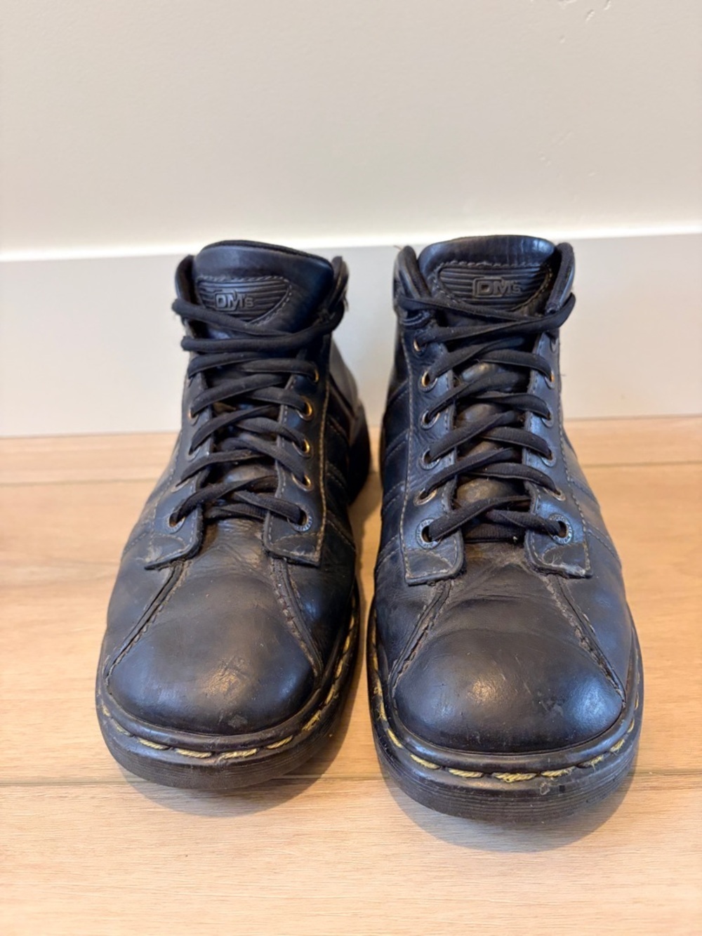 Dr. Martens Men's US 9 Vintage 90s Chunky Platform Shoes Goth Black Leather Rare - Picture 2 of 9